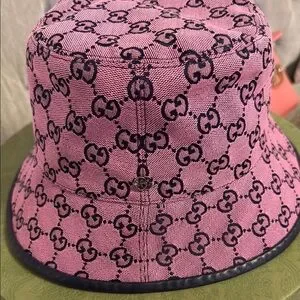 Gucci Pink and Black Monogram Hat Gucci Silk Blend Jacquard Monogram Santa Barbara Baseball  main image 4
